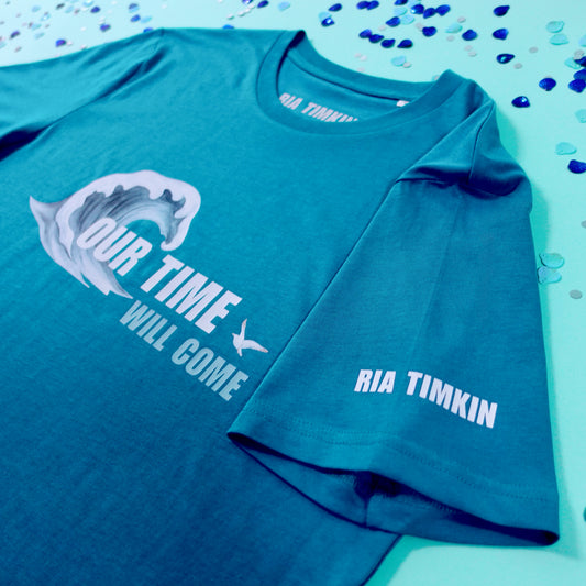 OUR TIME T-SHIRT IN TEAL