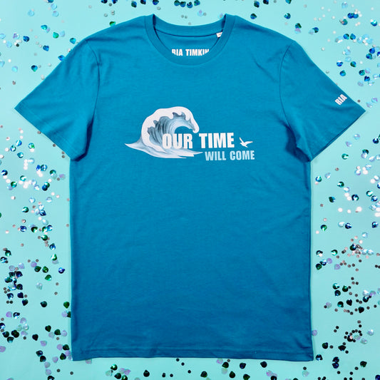 OUR TIME T-SHIRT IN TEAL